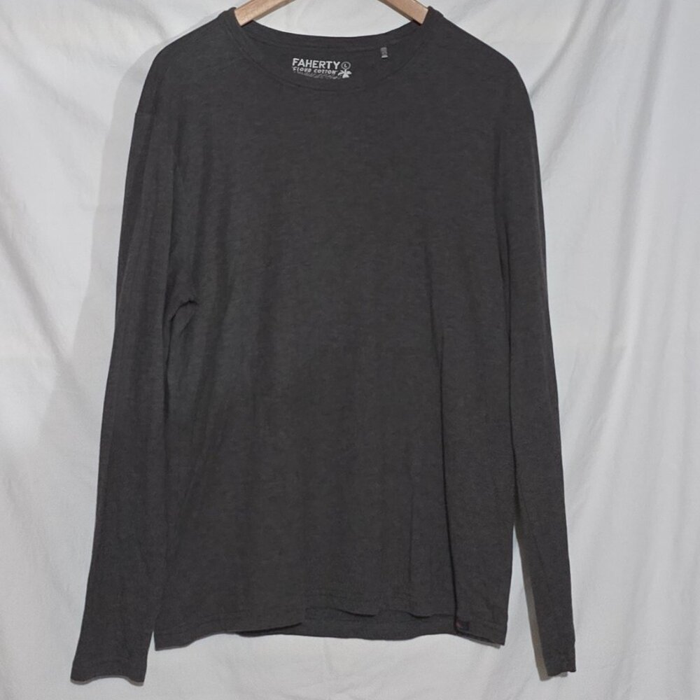 Faherty Cloud Cotton LS Crewneck - Gray - Sz. L*